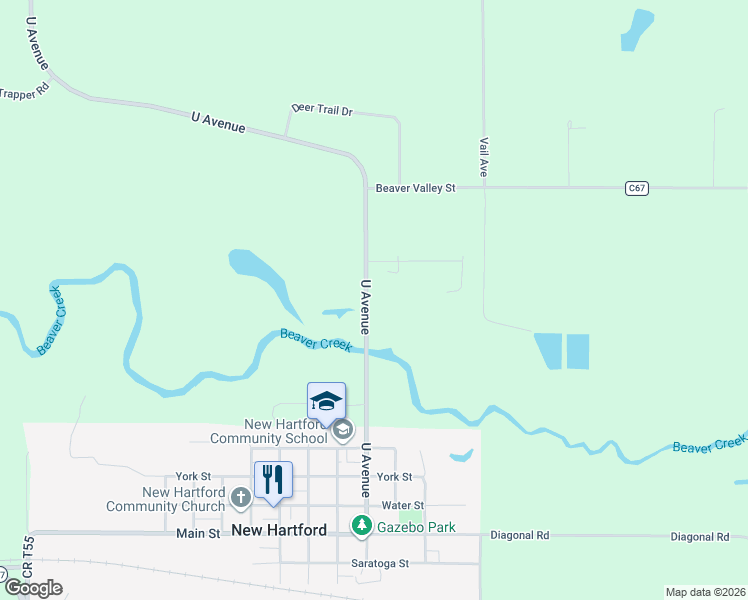 map of restaurants, bars, coffee shops, grocery stores, and more near 32762 Utica Avenue in New Hartford