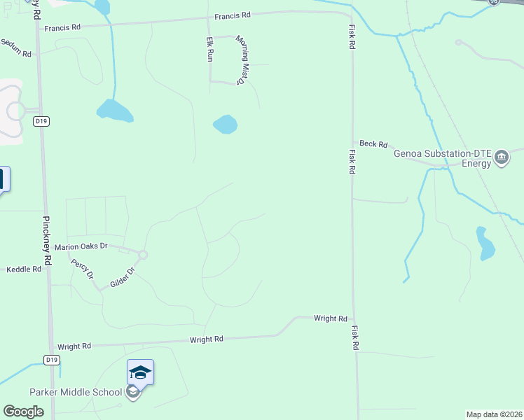 map of restaurants, bars, coffee shops, grocery stores, and more near 2114 Fisk Road in Howell