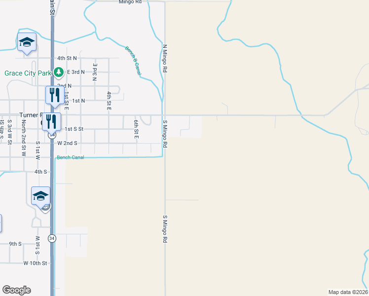 map of restaurants, bars, coffee shops, grocery stores, and more near 167 Merrill Way in Grace
