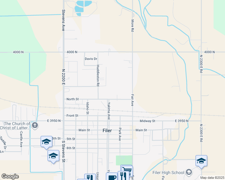 map of restaurants, bars, coffee shops, grocery stores, and more near 234 North Street in Filer