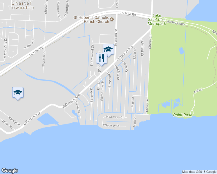 map of restaurants, bars, coffee shops, grocery stores, and more near 38001 Terra Mar Street in Harrison Township