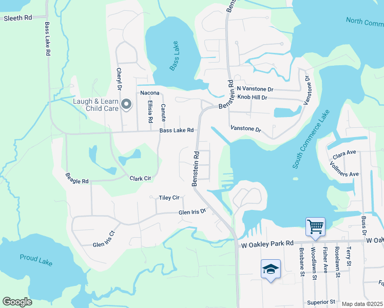 map of restaurants, bars, coffee shops, grocery stores, and more near 3576 Oak Meadows Court in Commerce Charter Township