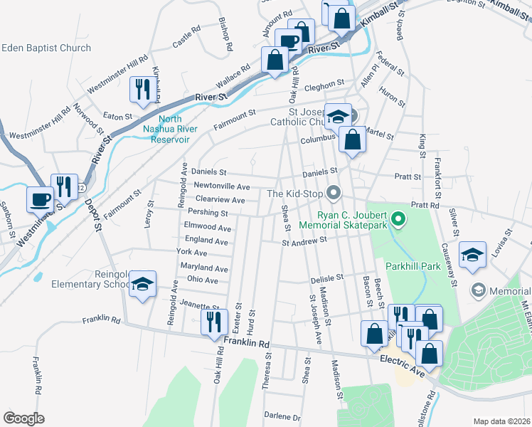 map of restaurants, bars, coffee shops, grocery stores, and more near 433 Pratt Road in Fitchburg