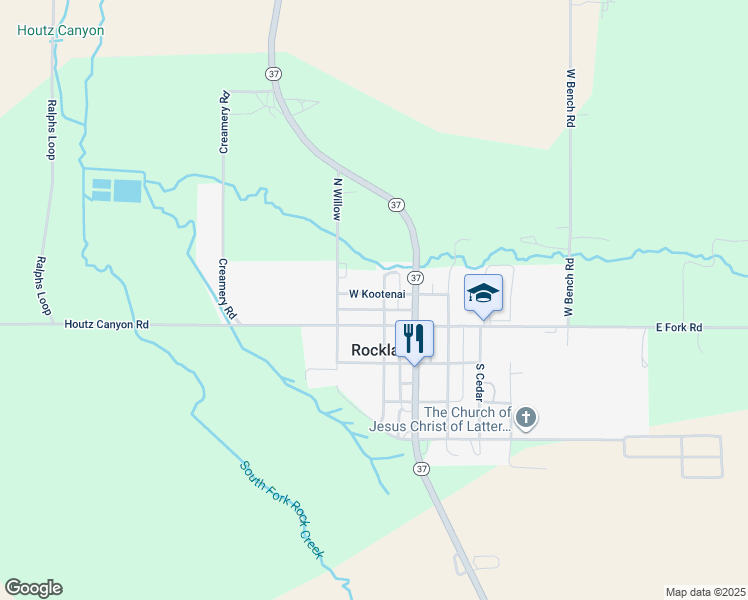 map of restaurants, bars, coffee shops, grocery stores, and more near 225 West Kootenai in Rockland