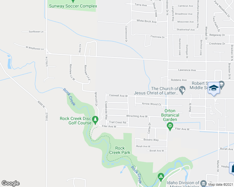 map of restaurants, bars, coffee shops, grocery stores, and more near 1188 Caswell Avenue West in Twin Falls