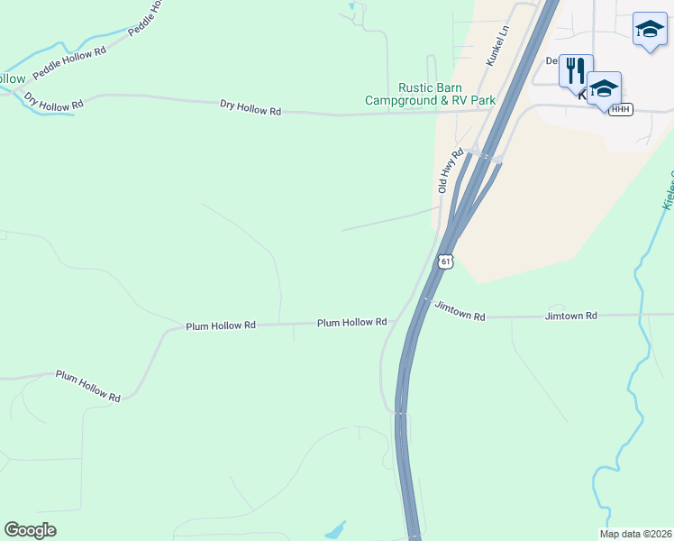 map of restaurants, bars, coffee shops, grocery stores, and more near 1995 Old Highway Road in Kieler