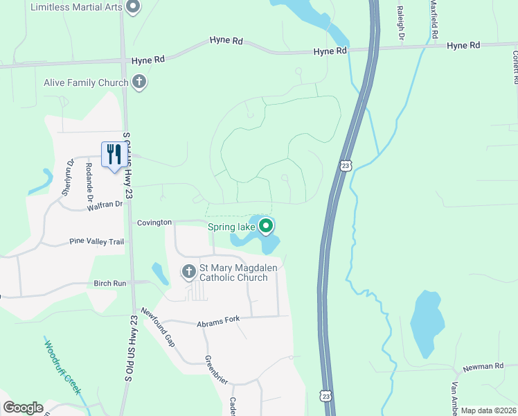map of restaurants, bars, coffee shops, grocery stores, and more near 10200 Rosemarie Run in Brighton