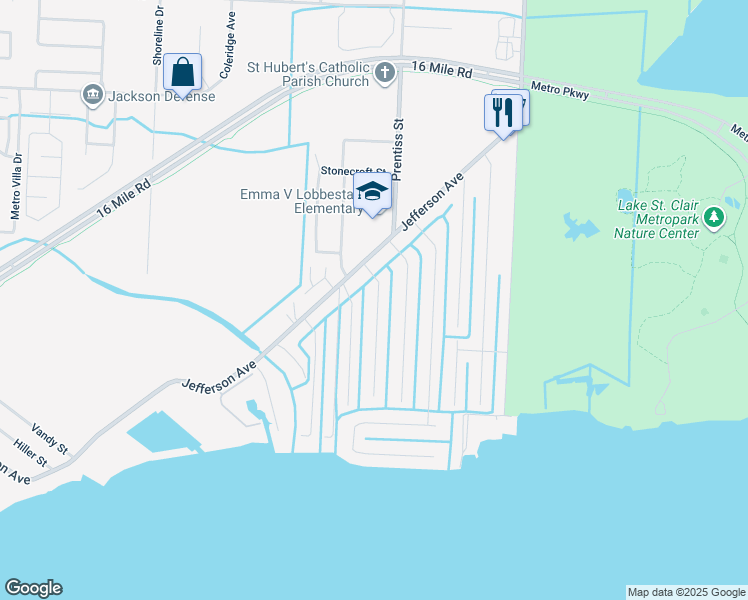 map of restaurants, bars, coffee shops, grocery stores, and more near 38001 Terra Mar Street in Harrison Township