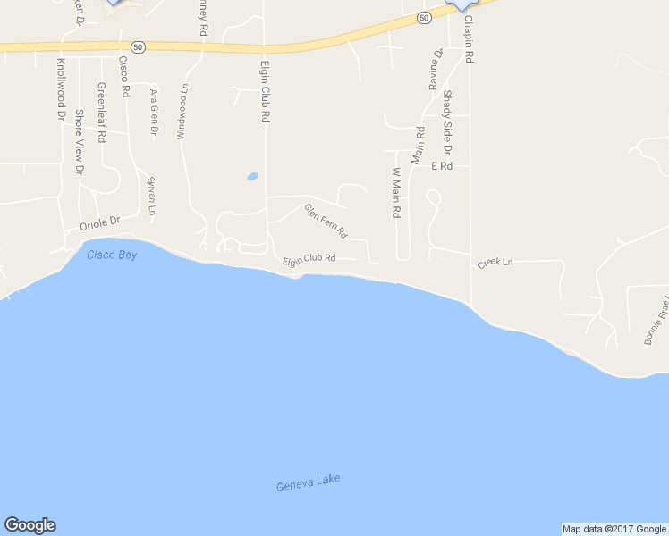 map of restaurants, bars, coffee shops, grocery stores, and more near W4033 Elgin Club Rd in Lake Geneva