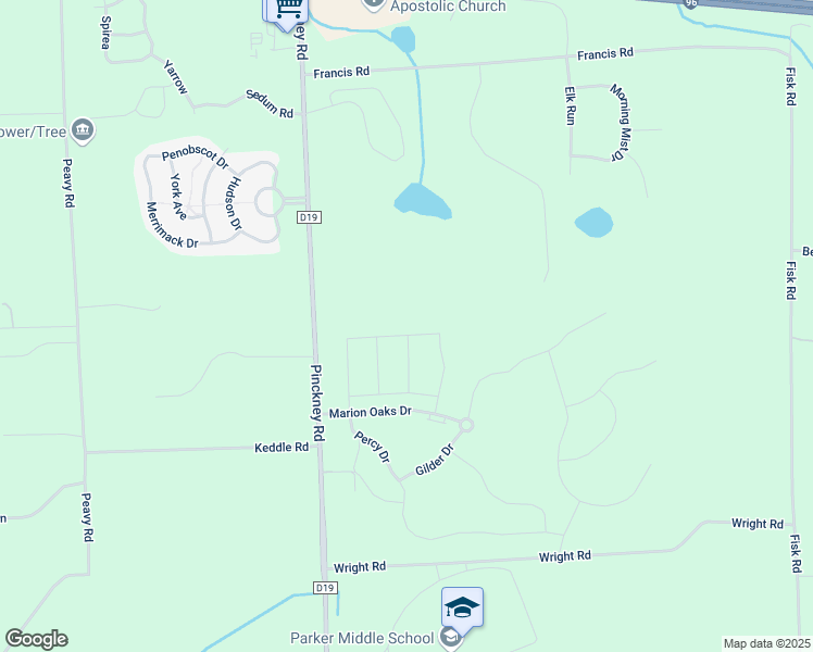 map of restaurants, bars, coffee shops, grocery stores, and more near 113 Barnsley Drive in Howell