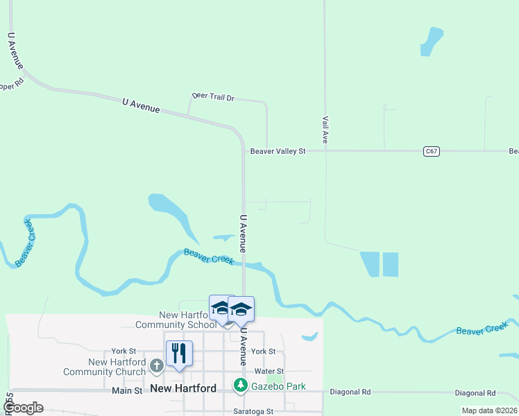 map of restaurants, bars, coffee shops, grocery stores, and more near 32724 Utica Avenue in New Hartford