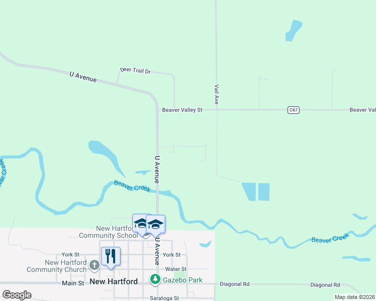 map of restaurants, bars, coffee shops, grocery stores, and more near 32762 Utica Avenue in New Hartford