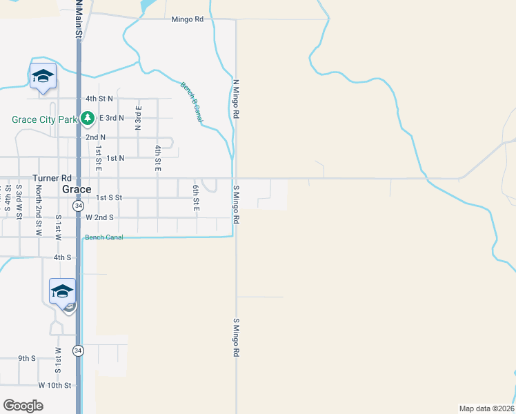 map of restaurants, bars, coffee shops, grocery stores, and more near 167 Merrill Way in Grace