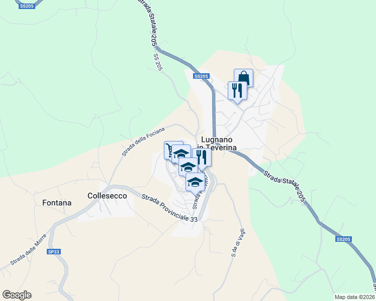 map of restaurants, bars, coffee shops, grocery stores, and more near 4 Via del Mattatoio in Lugnano In Teverina