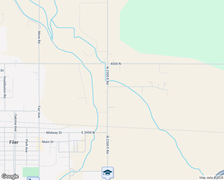 map of restaurants, bars, coffee shops, grocery stores, and more near 3986 A N 2300 East in Filer