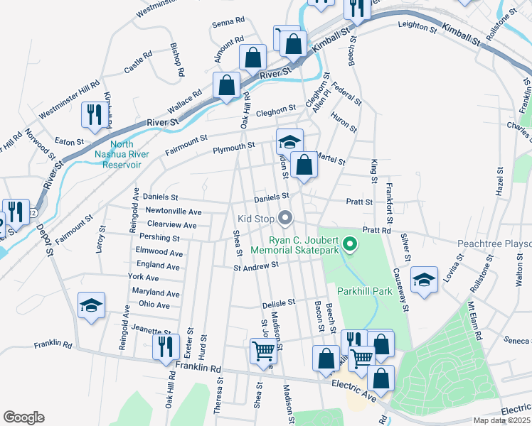 map of restaurants, bars, coffee shops, grocery stores, and more near 118 Madison Street in Fitchburg