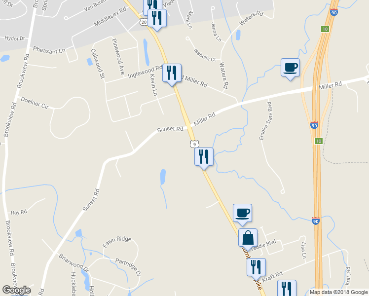 map of restaurants, bars, coffee shops, grocery stores, and more near 1550 Columbia Turnpike in Castleton-on-Hudson