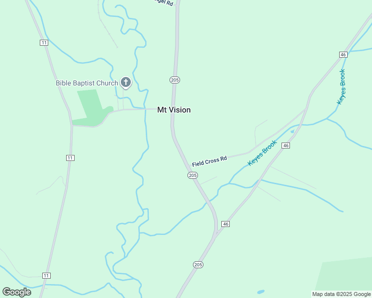 map of restaurants, bars, coffee shops, grocery stores, and more near 2323 Highway 205 in Mount Vision
