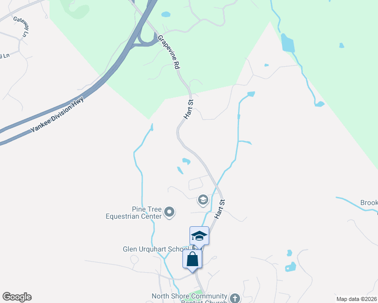 map of restaurants, bars, coffee shops, grocery stores, and more near 189 Hart Street in Beverly