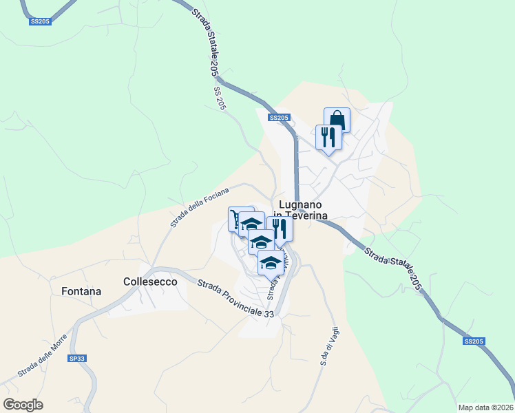 map of restaurants, bars, coffee shops, grocery stores, and more near 4 Via del Mattatoio in Lugnano In Teverina