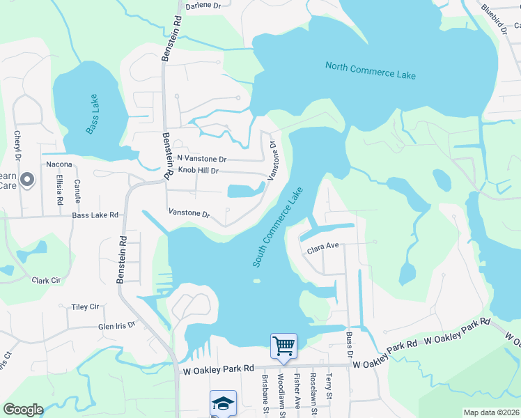map of restaurants, bars, coffee shops, grocery stores, and more near 1285 Vanstone Drive in Oakland County