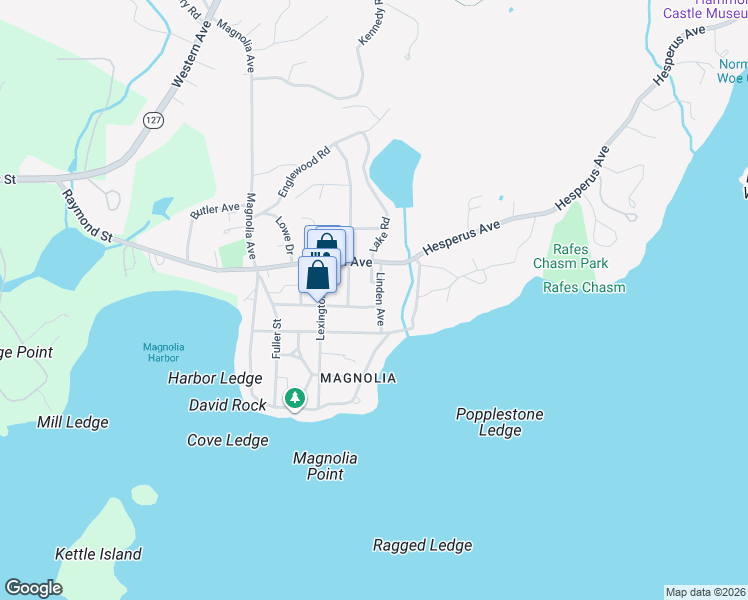 map of restaurants, bars, coffee shops, grocery stores, and more near 29 Flume Road in Gloucester