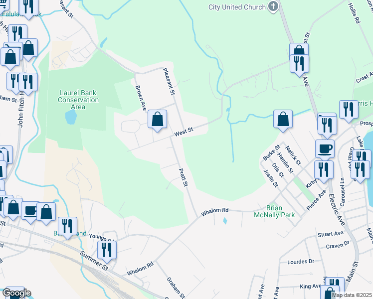map of restaurants, bars, coffee shops, grocery stores, and more near 44 Pratt Street in Lunenburg