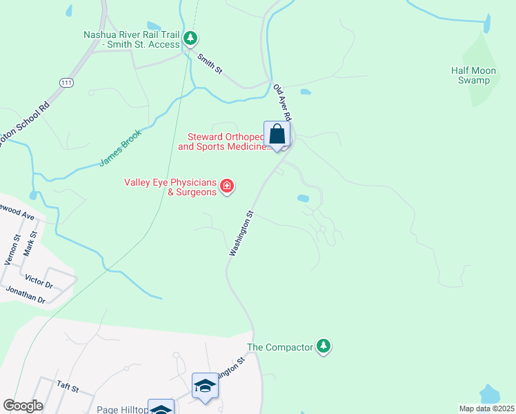 map of restaurants, bars, coffee shops, grocery stores, and more near 191 Groton Road in Ayer