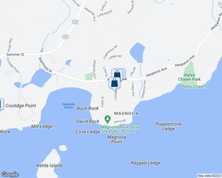 map of restaurants, bars, coffee shops, grocery stores, and more near 9 Flume Road in Gloucester