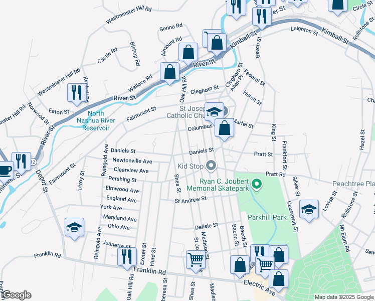 map of restaurants, bars, coffee shops, grocery stores, and more near 110 Madison Street in Fitchburg