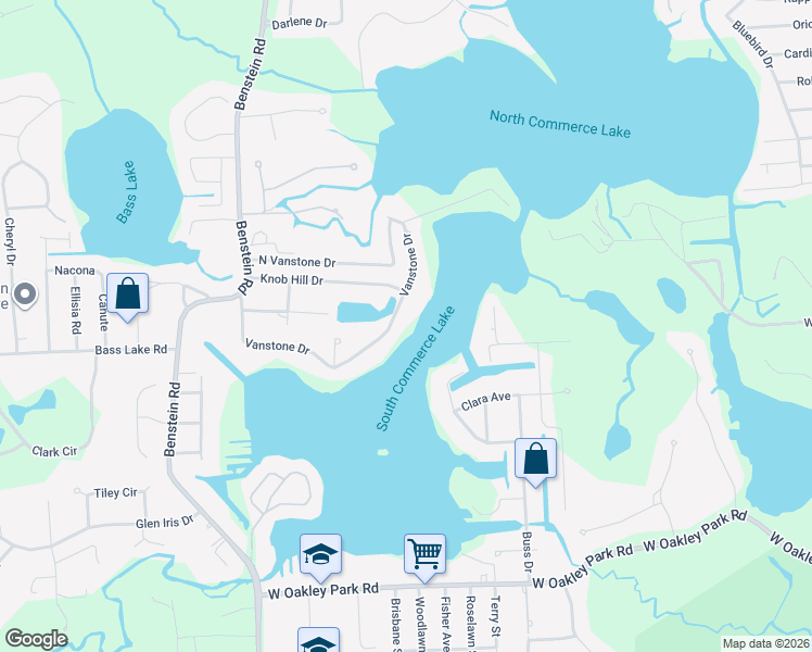 map of restaurants, bars, coffee shops, grocery stores, and more near 1285 Vanstone Drive in Commerce Charter Township