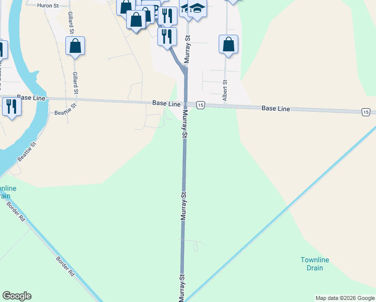 map of restaurants, bars, coffee shops, grocery stores, and more near 841 Ontario 40 in Wallaceburg