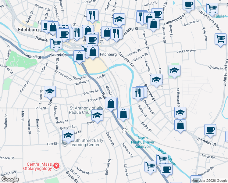 map of restaurants, bars, coffee shops, grocery stores, and more near 29 3rd Street in Fitchburg