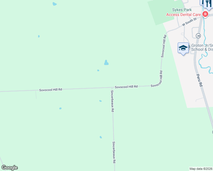 map of restaurants, bars, coffee shops, grocery stores, and more near 668 Sovocool Hill Road in Groton