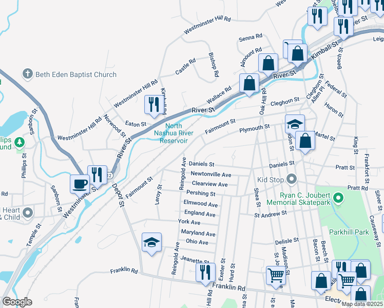 map of restaurants, bars, coffee shops, grocery stores, and more near 30 Wildwood Drive in Fitchburg