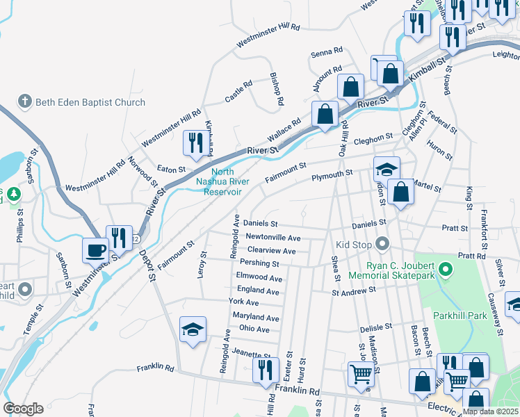 map of restaurants, bars, coffee shops, grocery stores, and more near 30 Wildwood Drive in Fitchburg
