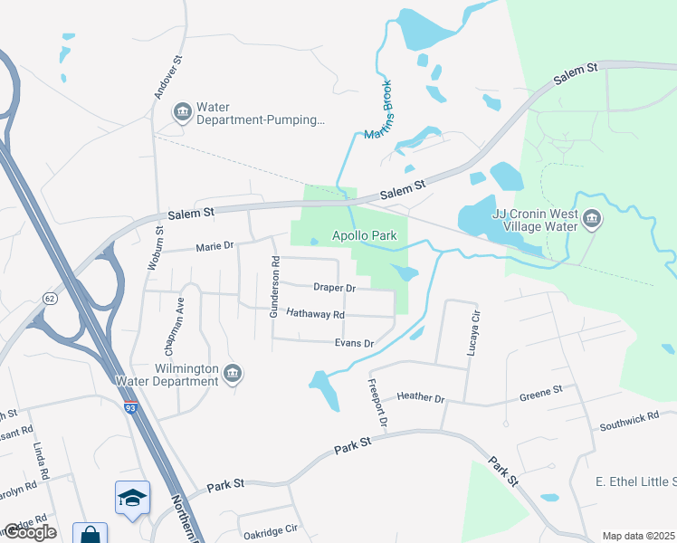 map of restaurants, bars, coffee shops, grocery stores, and more near Apollo Drive in Wilmington