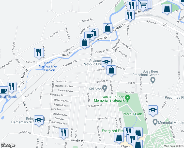 map of restaurants, bars, coffee shops, grocery stores, and more near 70 Madison Street in Fitchburg