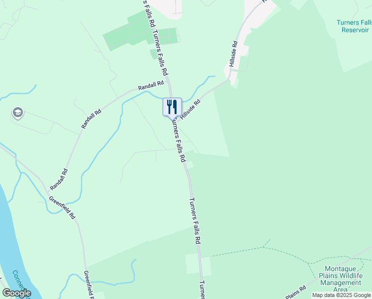 map of restaurants, bars, coffee shops, grocery stores, and more near 211 Turners Falls Road in Montague