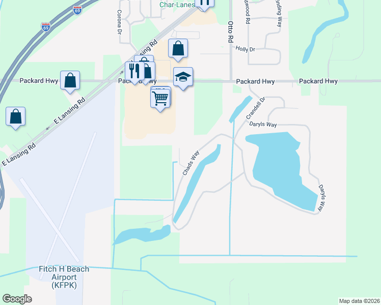 map of restaurants, bars, coffee shops, grocery stores, and more near 911 Chads Way in Charlotte