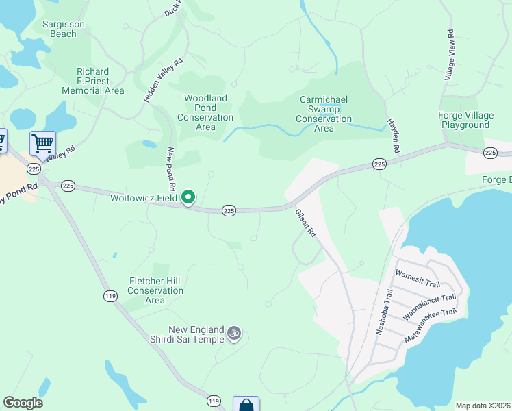 map of restaurants, bars, coffee shops, grocery stores, and more near 4 Old Carriage Path in Groton