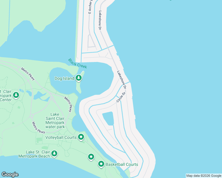 map of restaurants, bars, coffee shops, grocery stores, and more near 38417 Huron Pointe Drive in Harrison Township
