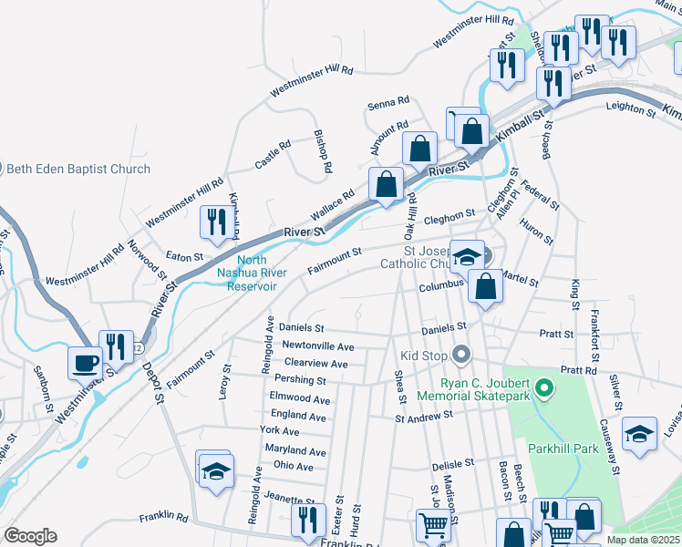 map of restaurants, bars, coffee shops, grocery stores, and more near 290 Cleghorn Street in Fitchburg