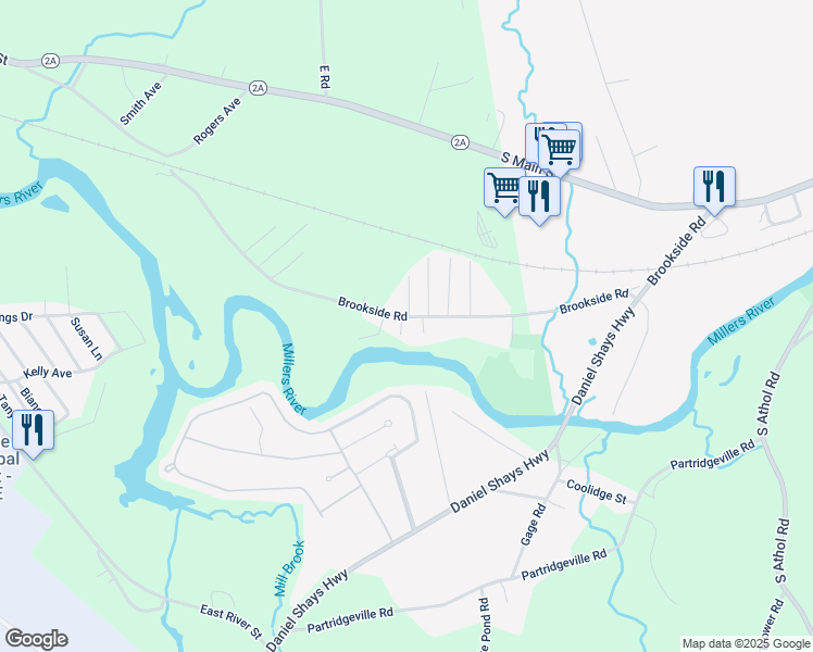 map of restaurants, bars, coffee shops, grocery stores, and more near 146 Brookside Road in Orange