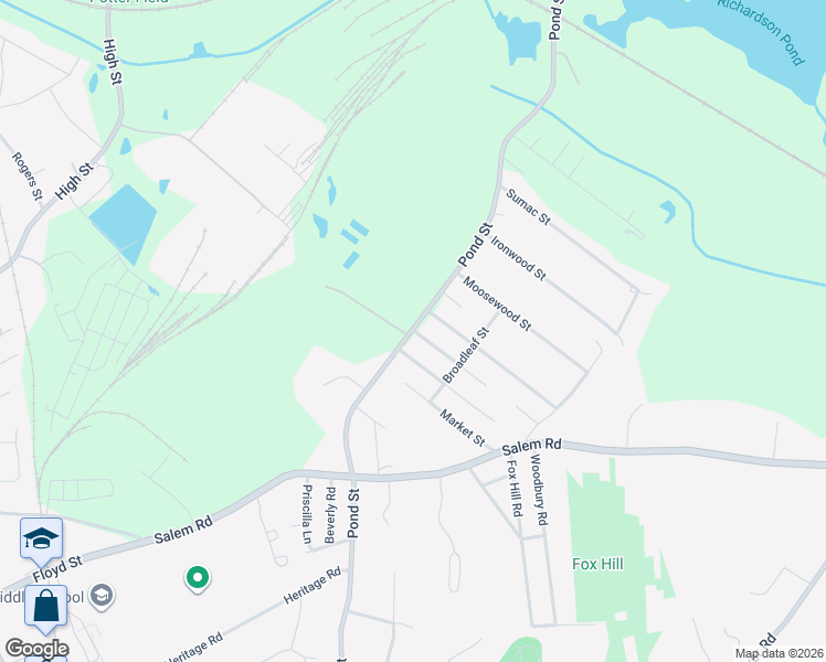 map of restaurants, bars, coffee shops, grocery stores, and more near 2 Gove Road in Billerica