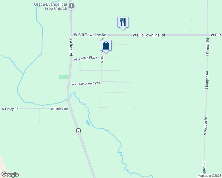 map of restaurants, bars, coffee shops, grocery stores, and more near 3285 West Creek View Parkway in Beloit