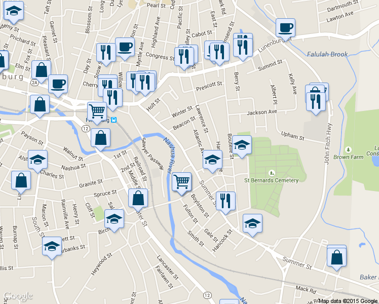 map of restaurants, bars, coffee shops, grocery stores, and more near 19 Bluff Avenue in Fitchburg