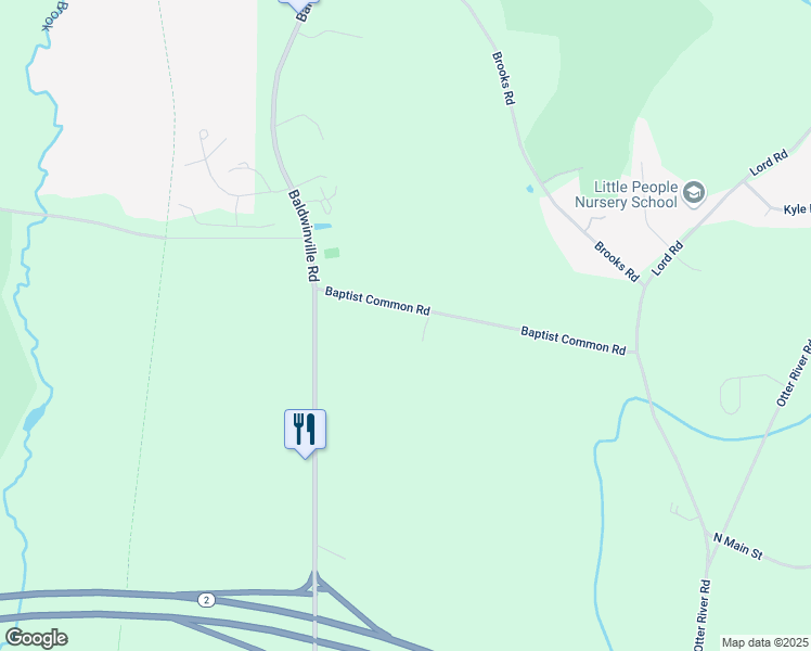 map of restaurants, bars, coffee shops, grocery stores, and more near 41 Baptist Common Road in Templeton
