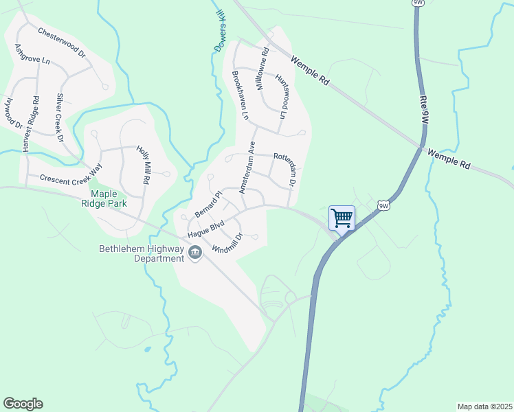 map of restaurants, bars, coffee shops, grocery stores, and more near Hague Boulevard in Glenmont