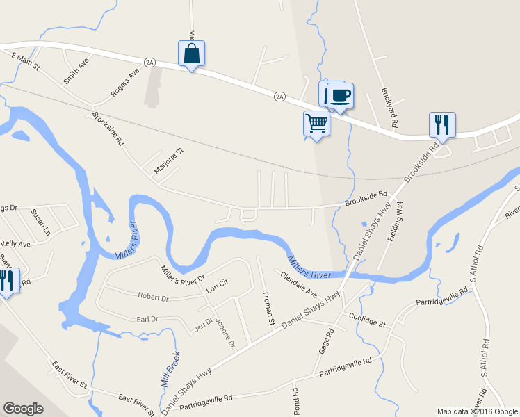 map of restaurants, bars, coffee shops, grocery stores, and more near 146 Brookside Rd in Orange